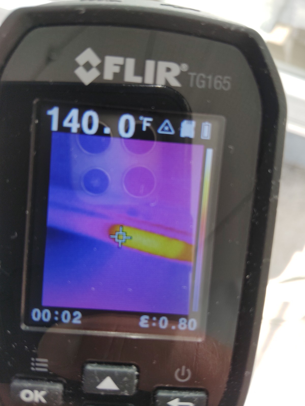 FLIR TG165 Handheld Thermal Camera 50° FOV 80×60 IR 32-572°F 24:1