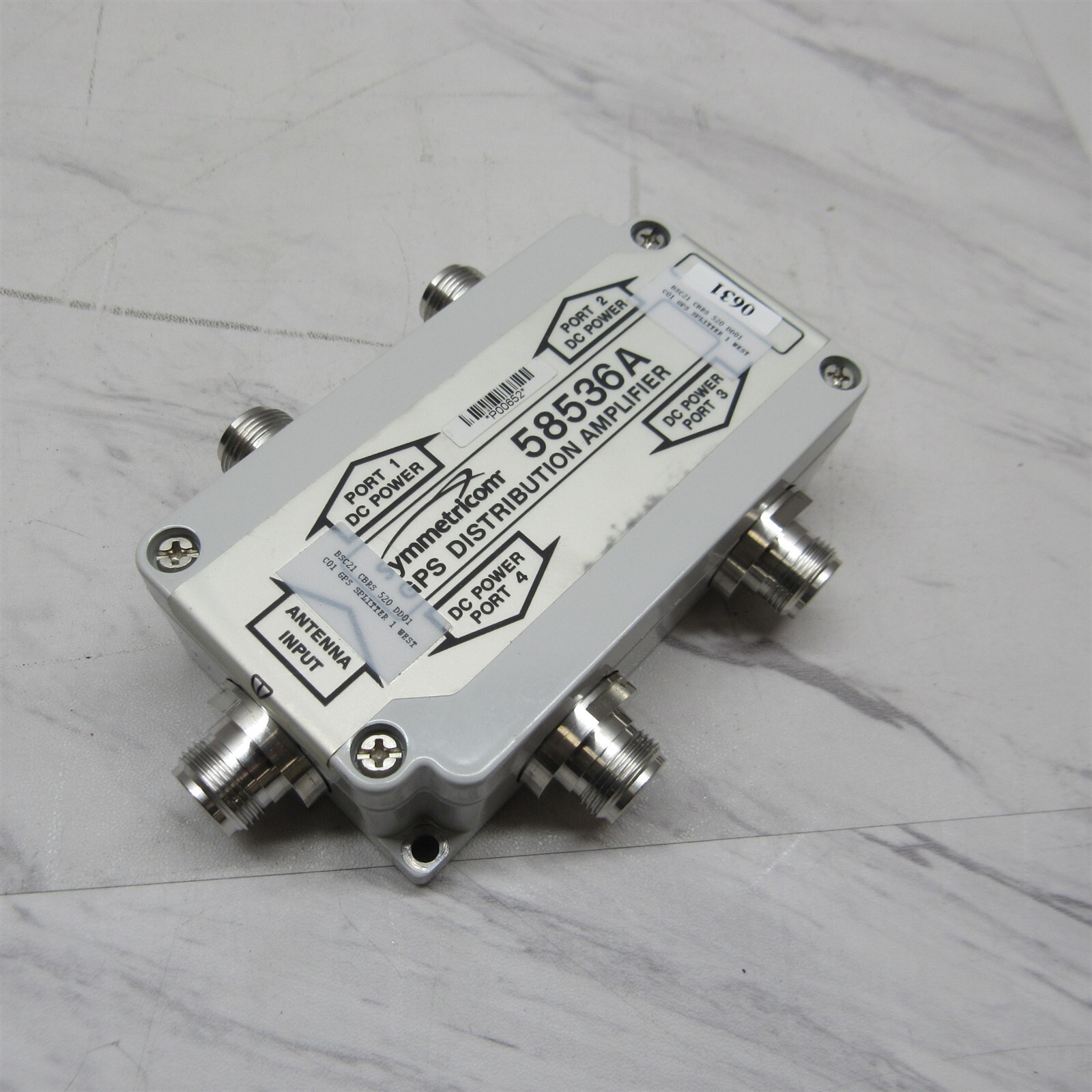 Symmetricom 58536A GPS GNSS 4-Way Active Distribution Amplifier Four Port N Conn
