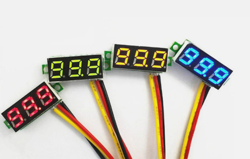 Mini Size LED Panel Voltage Meter 3-Digital LCD Display Adjustment Voltmeter