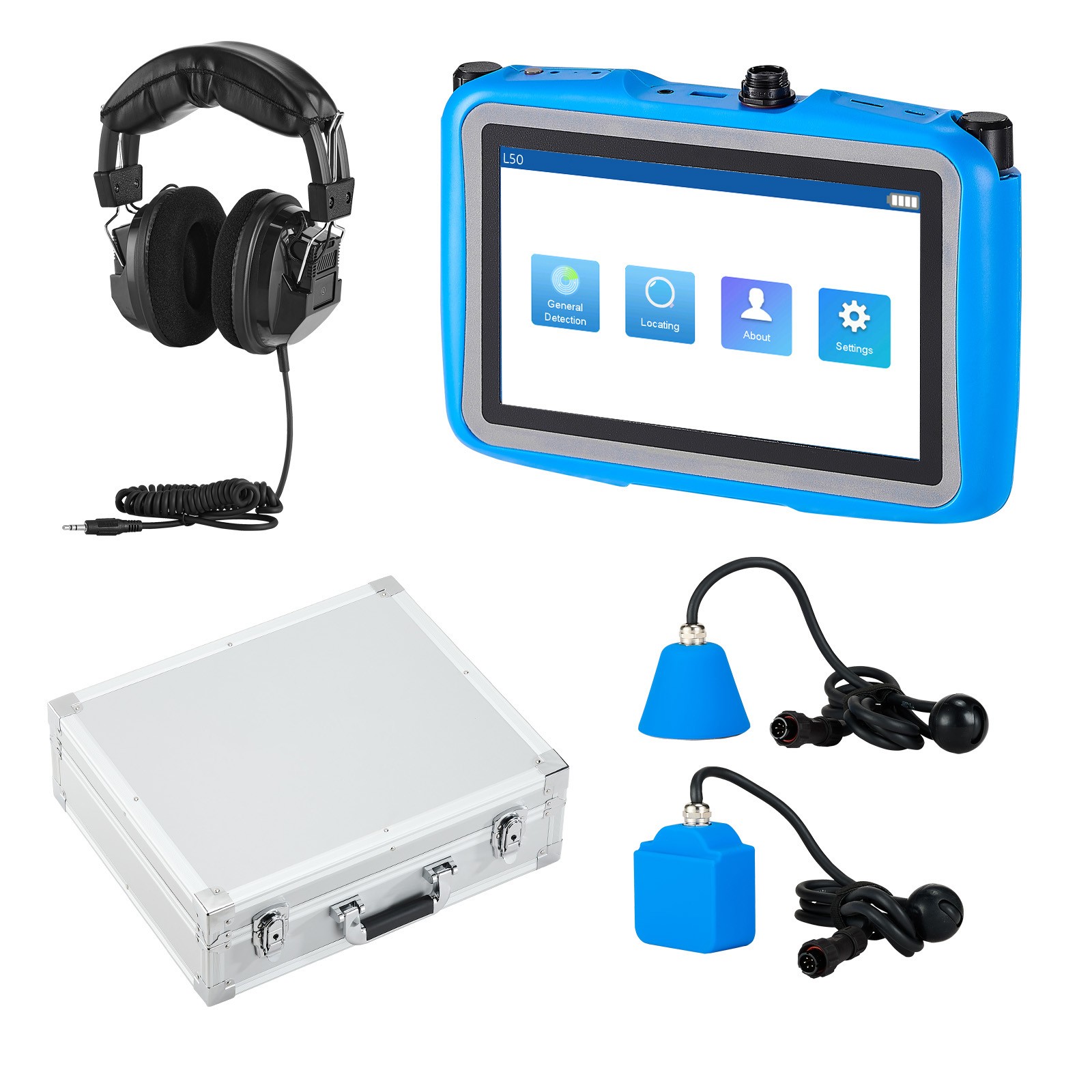 Uimoso Pipe Water Leak Detector 1Hz-10000Hz Range and 7″ Touchscreen, 2 Sensors