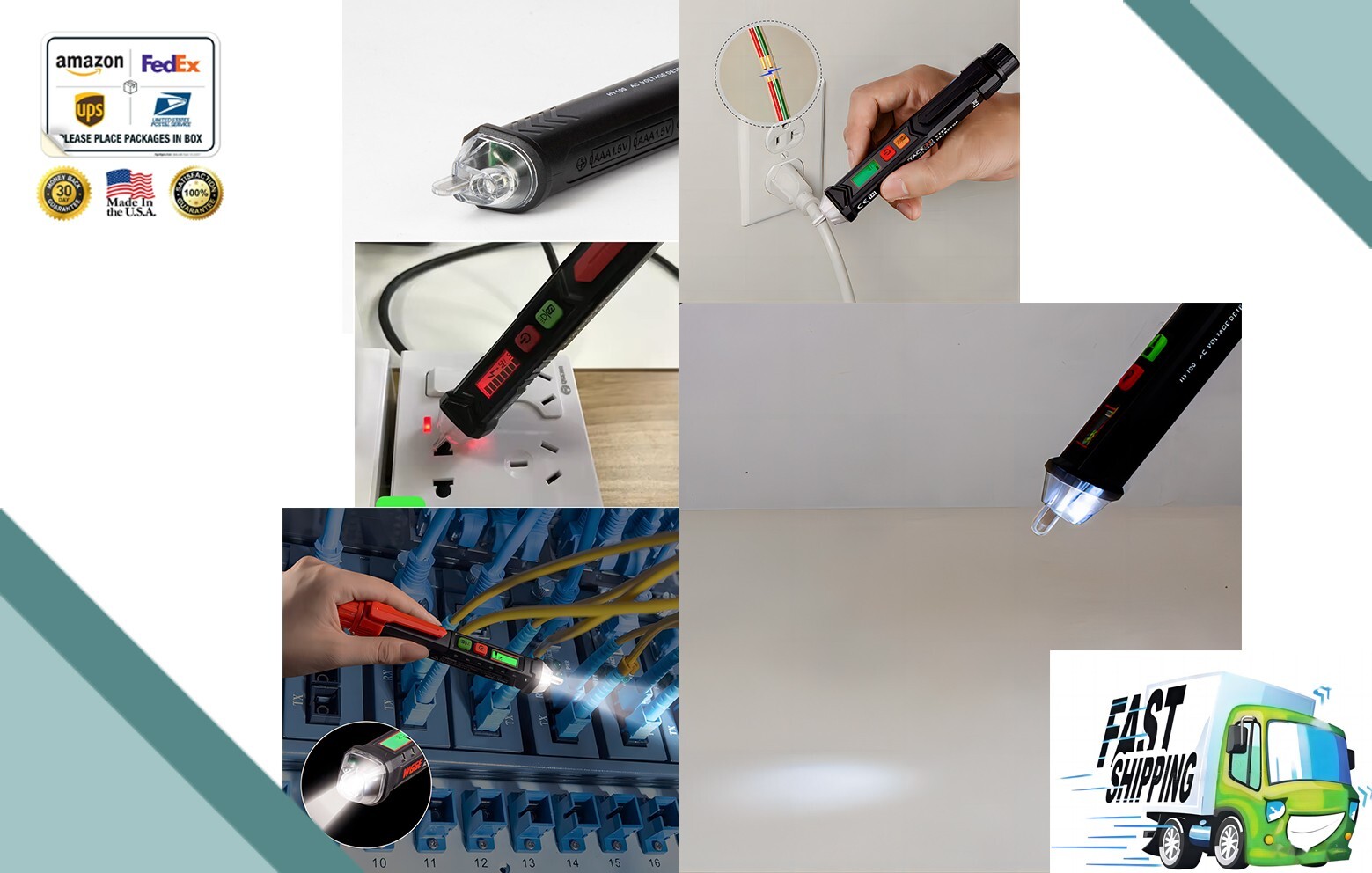 12-1000V Dual Sensitivity Electrical Tester Pen Non-Contact AC Voltage Detector