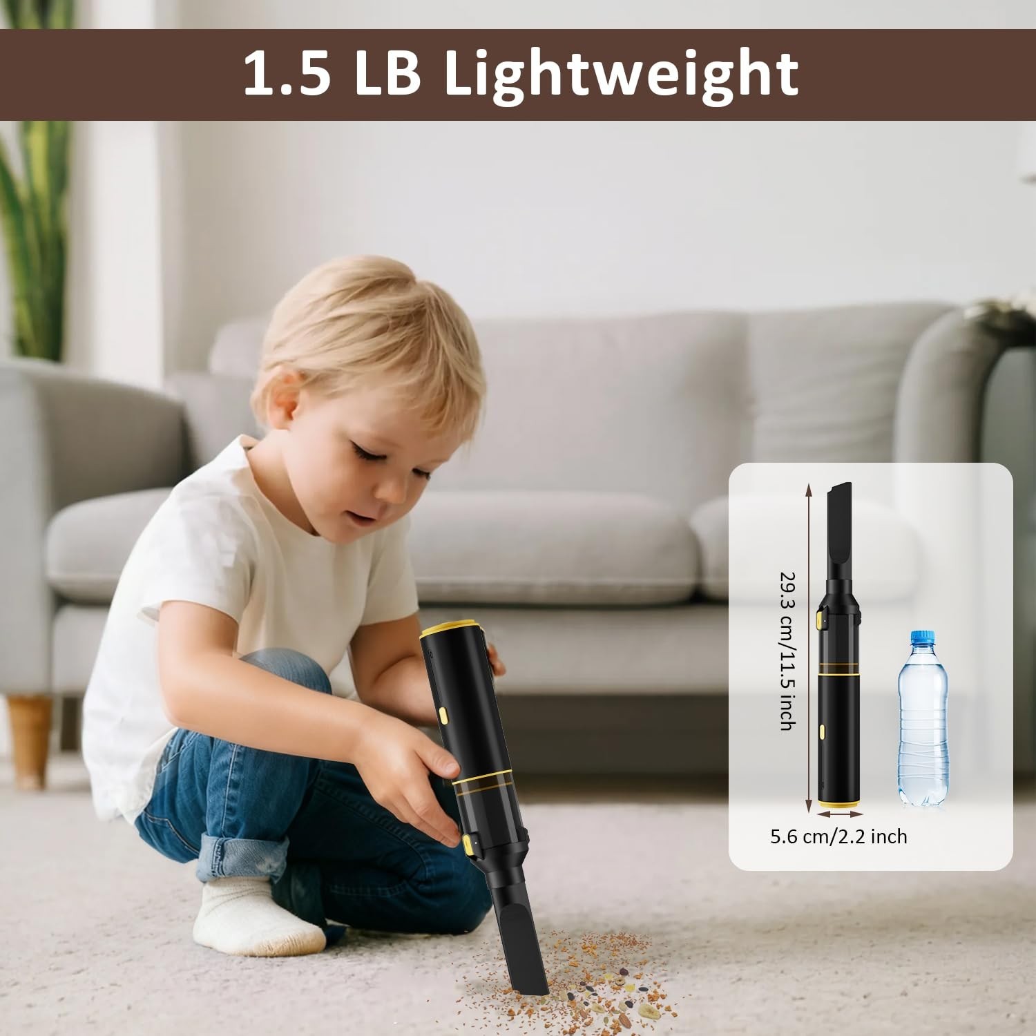 CROS 4-in-1 Mini Cordless Vacuum Cleaner, 21kPa Powerful Suction, Portable Ha…