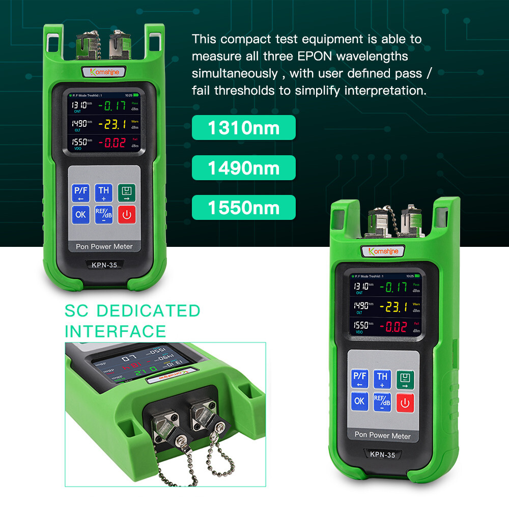 Komshine FI-20V Fiber Optic Identifier & KPN-35 PON Power Meter 1310/1490/1550nm