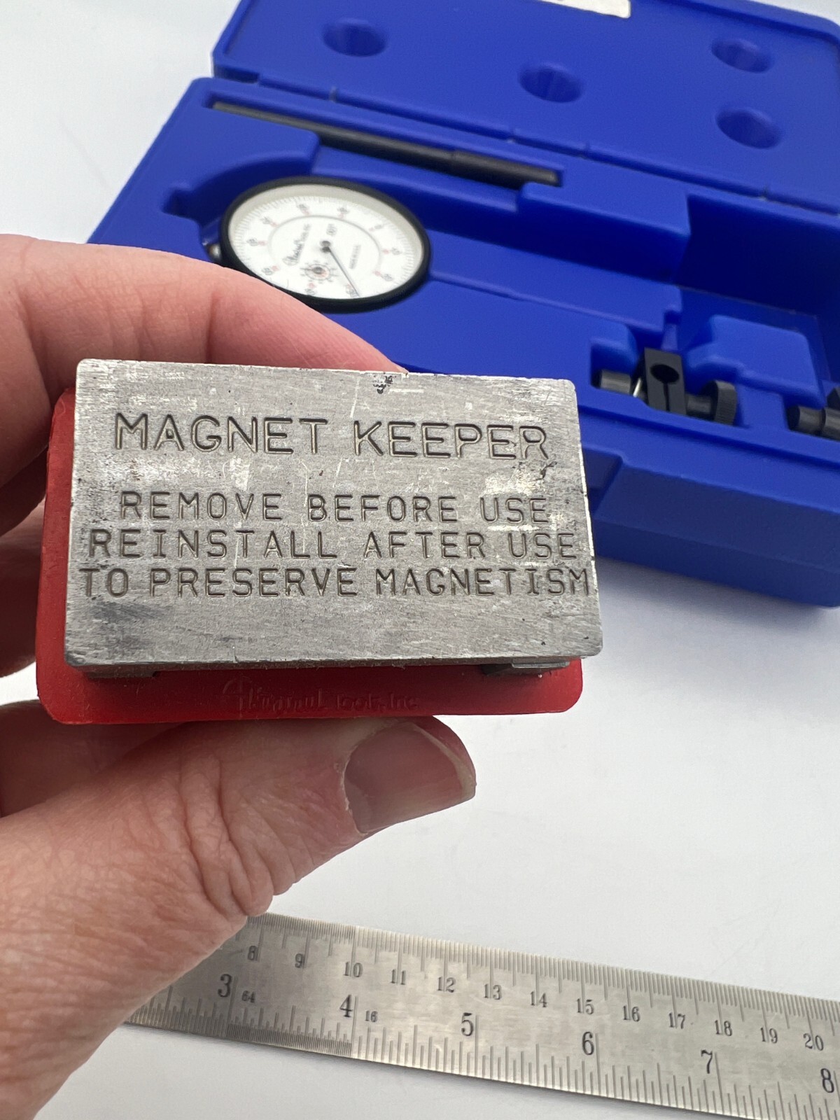 CENTRAL TOOLS 6410 1″ Range Dial Indicator Set Magnetic Base .001″ w/ Case USA