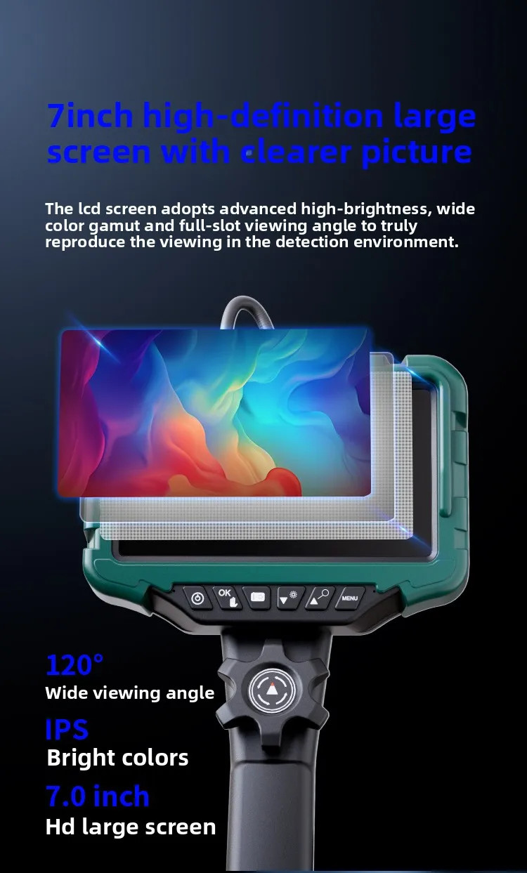 7-inch Borescope big-screen 360° rotating wide-angle camera endoscope car check