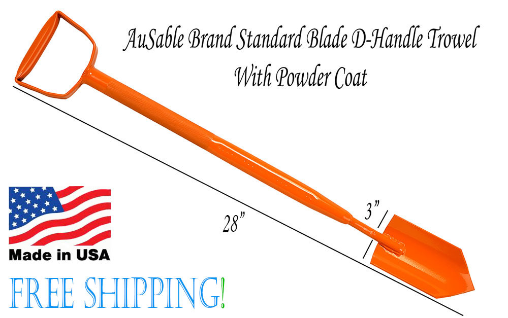 AuSable 28″ Heavy Duty Metal Detector Shovel -Landscaping Trowel Orange D-Handle