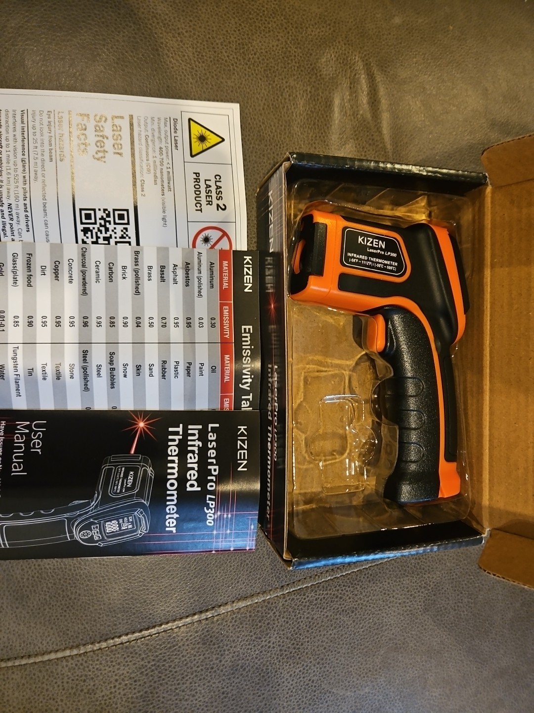 KIZEN Infrared Thermometer LaserPro LP300 Handheld Temperature Gun Orange