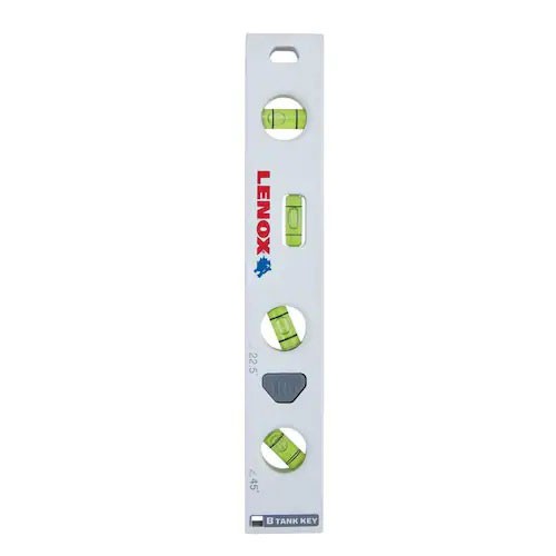 Lenox LXHT82658 Magnetic Plumbing Torpedo Level 10in 4 Vials Rare Earth Magnet