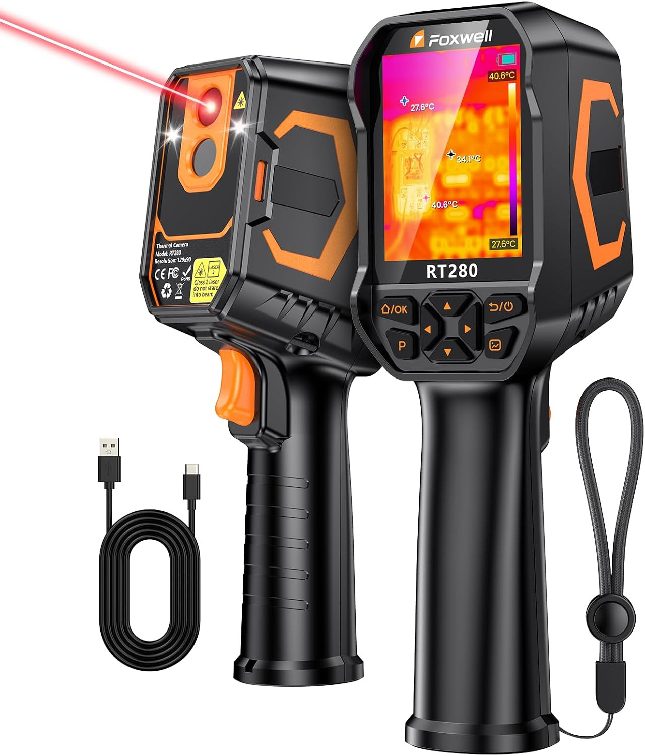 FOXWELL RT280 Thermal Imaging Camera, 320 X 240 2.8″ LCD Screen Thermal Camer…