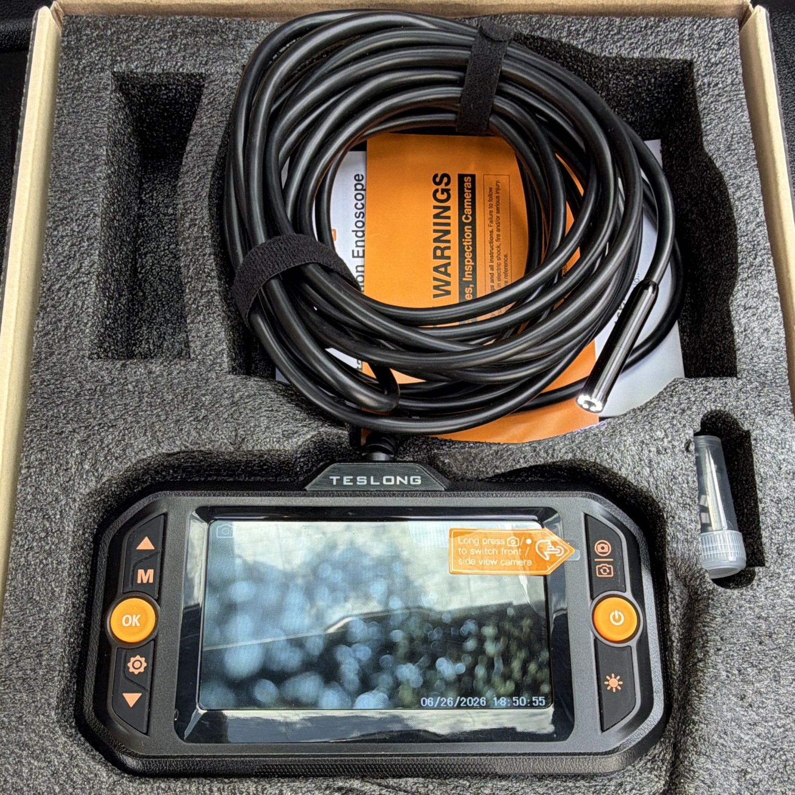 Teslong TS43 Dual Lens 1080P Digital Borescope 5m 8mm LCD 8X Zoom