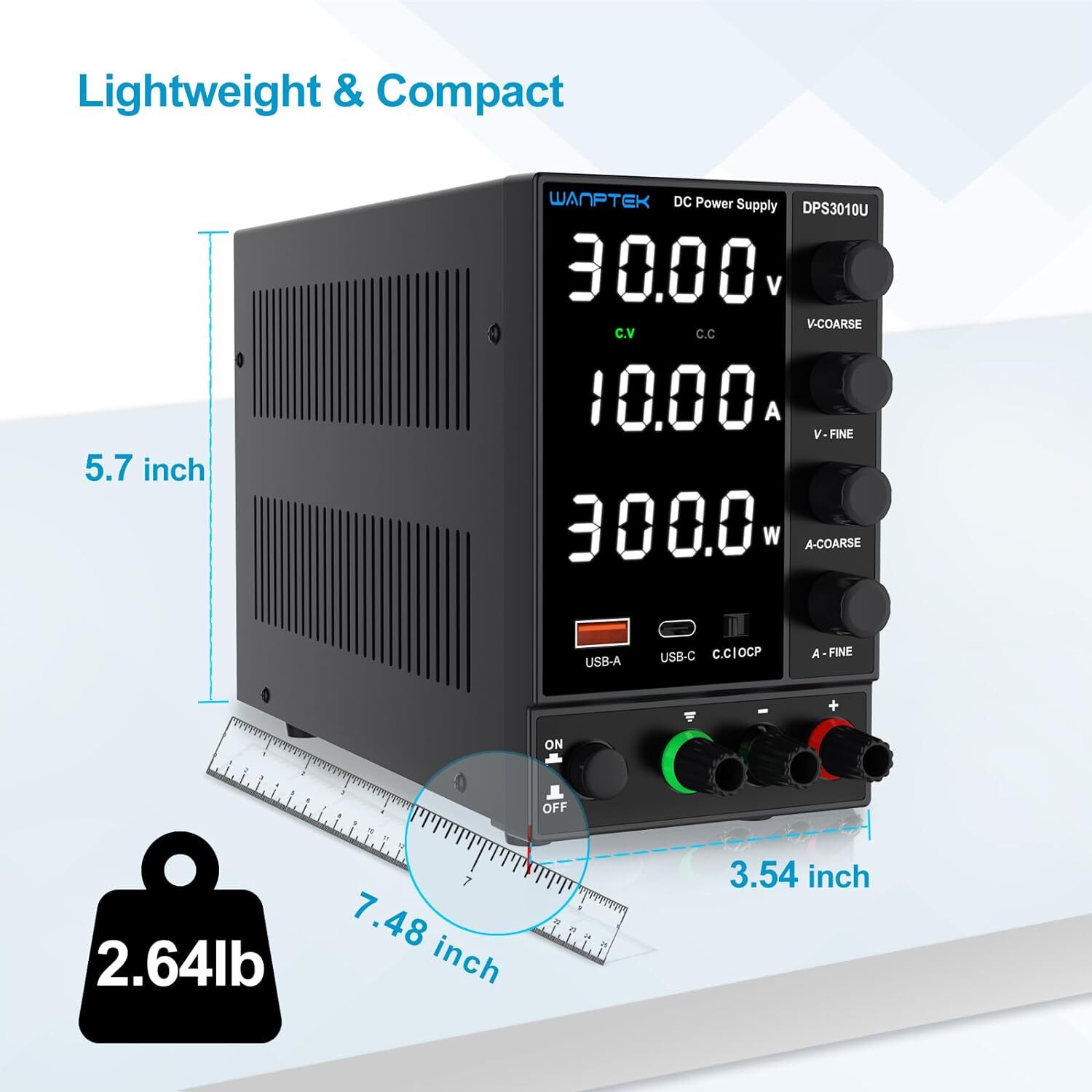 DC 0~30V 0~10A Adjustable Lab DC Power Supply Bench Switching Variable Precision