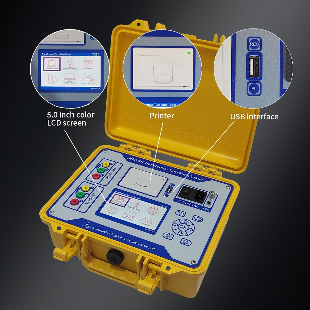 English/Spanish 3 Phase Transformer Ratio Tester Turns Ratio Group Meter TTR