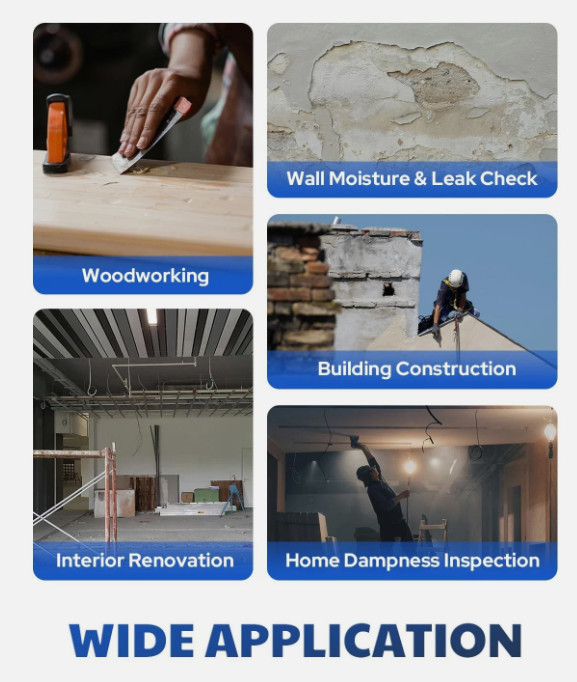 AWT-380 Rechargeable Pinless Moisture Meter for Wood, Drywall & Masonry, Wood…
