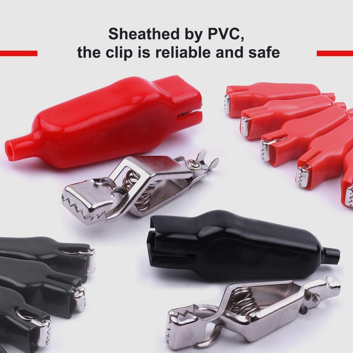 20PCS Heavy Duty Alligator Clips, 20A Insulated Spring Loaded Clamps for Testing