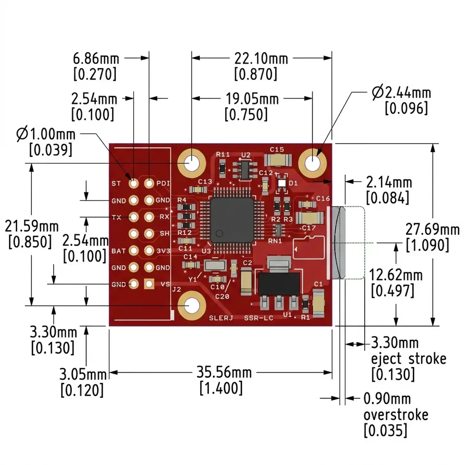 SSR-LC Serial Data Logger Single Channel microSD 230.4k baud RS232 CMOS TTL