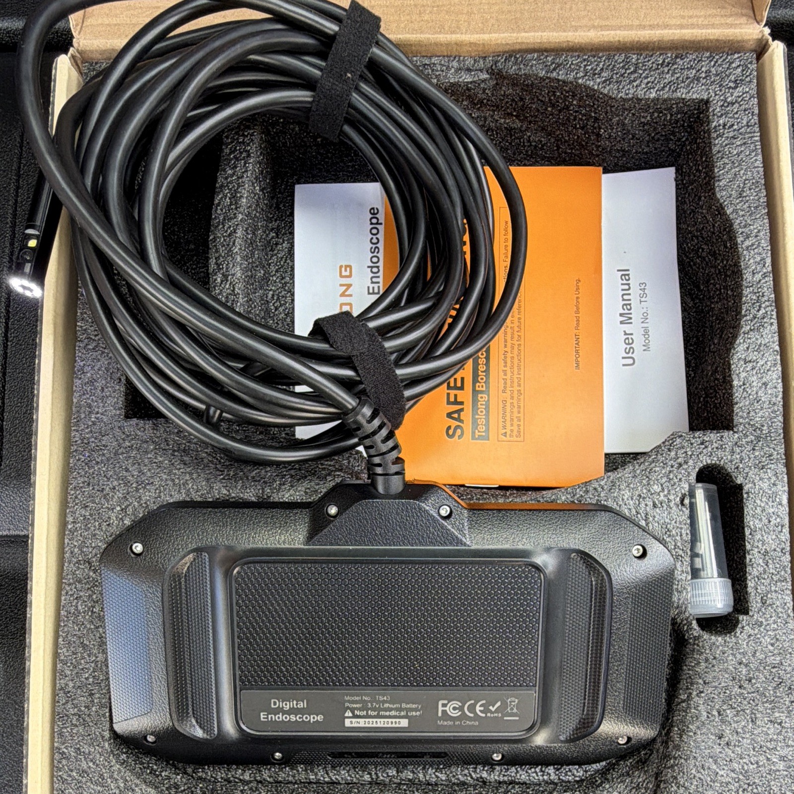 Teslong TS43 Dual Lens 1080P Digital Borescope 5m 8mm LCD 8X Zoom