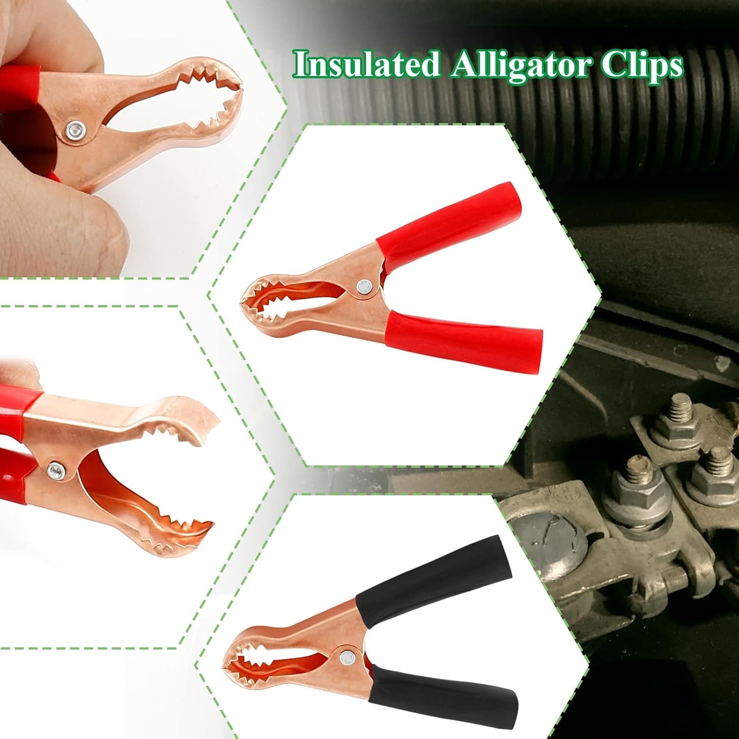 10Pcs 50A Insulated Alligator Clips Electrical Heavy Duty Alligator Clamps