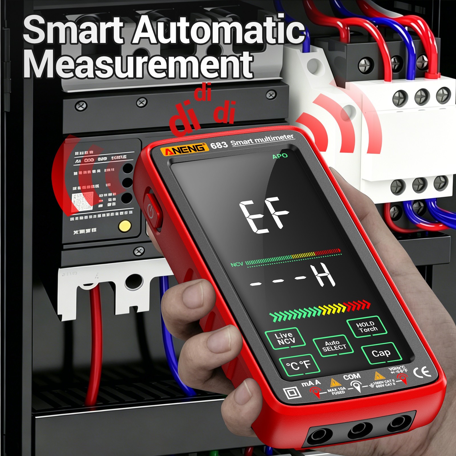 ANENG 683 Digital Multimeter True RMS 6000 Counts Touch Screen Rechargeable US