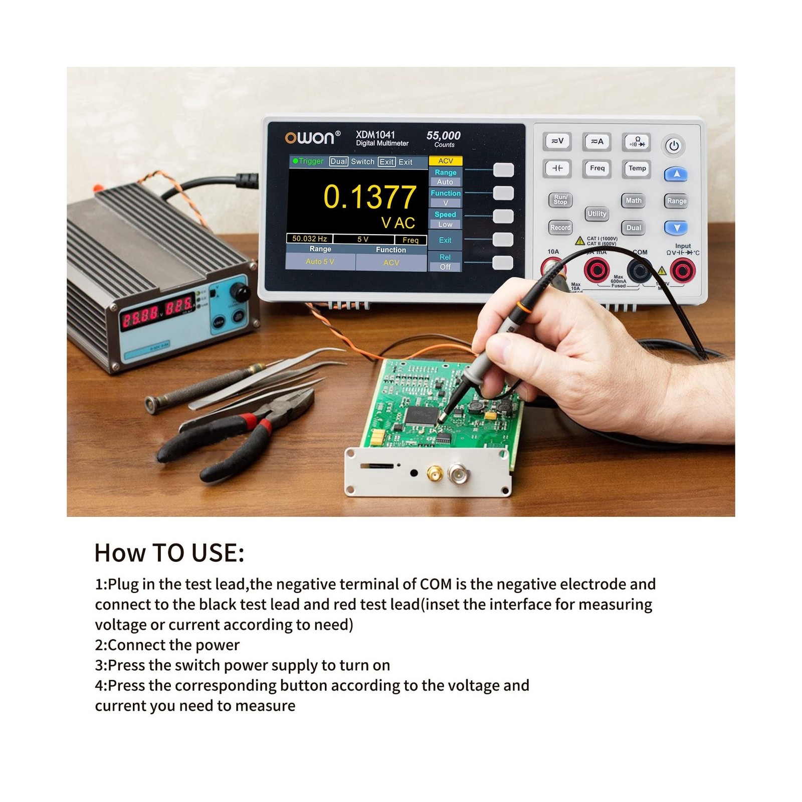OWON XDM1041 Portable Digital Multimeter,3.5in Desktop Digital Multimeters, 5…