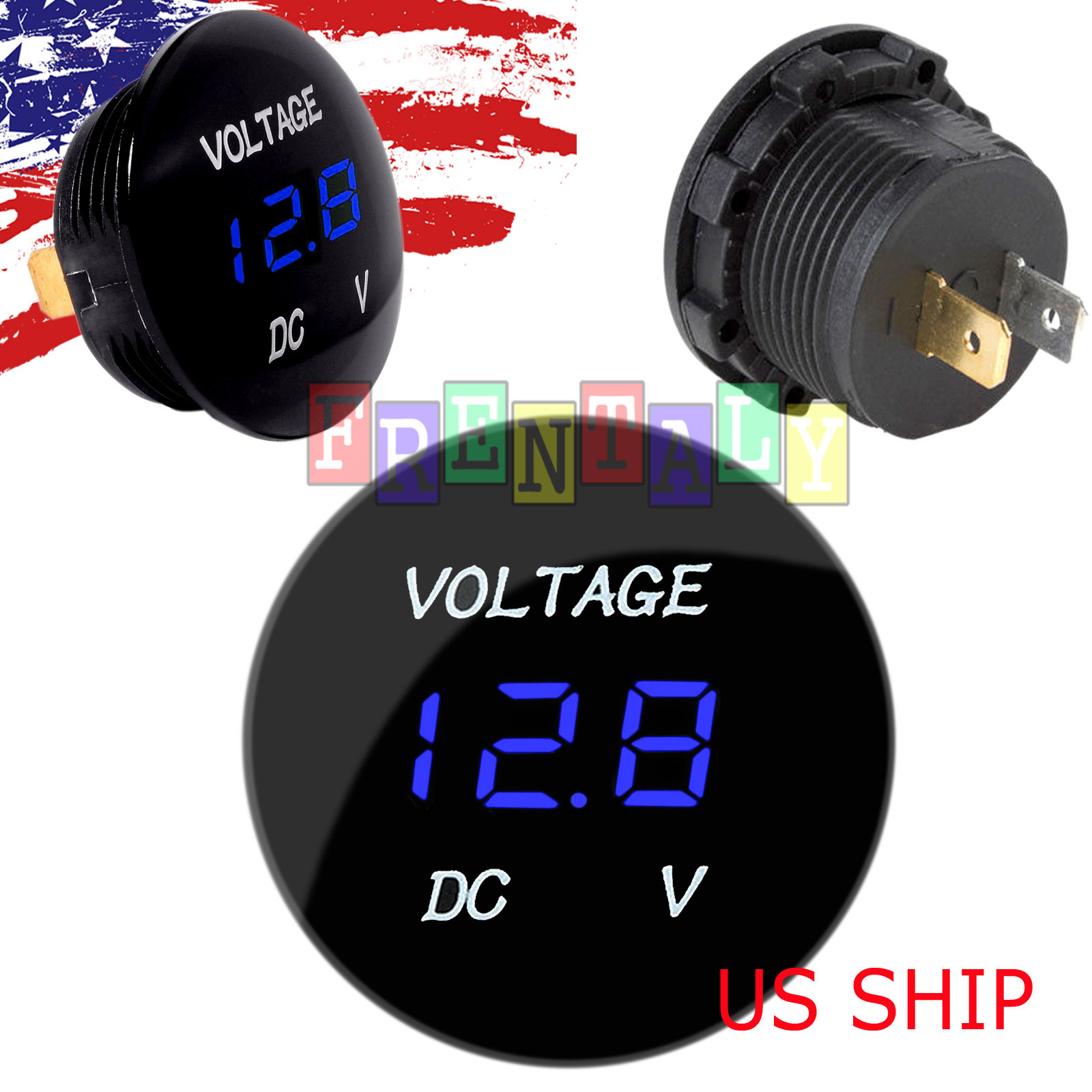 Blue LED Digital Waterproof Voltmeter A Gauge Meter 12V-24V Car Auto Motorcycle