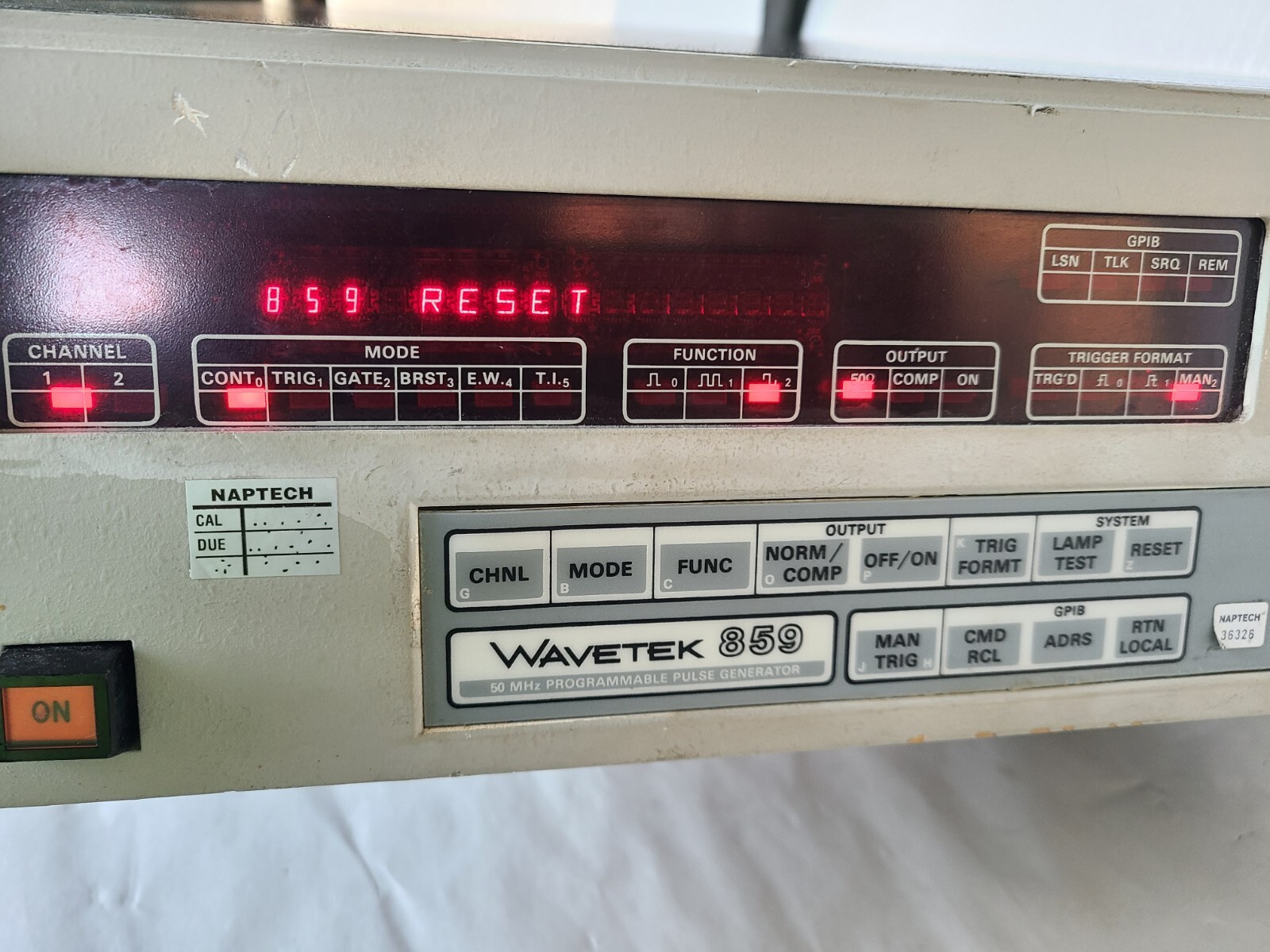 Wavetek 859 50mhz Programmable Pulse Generator, Powers Up, Untested