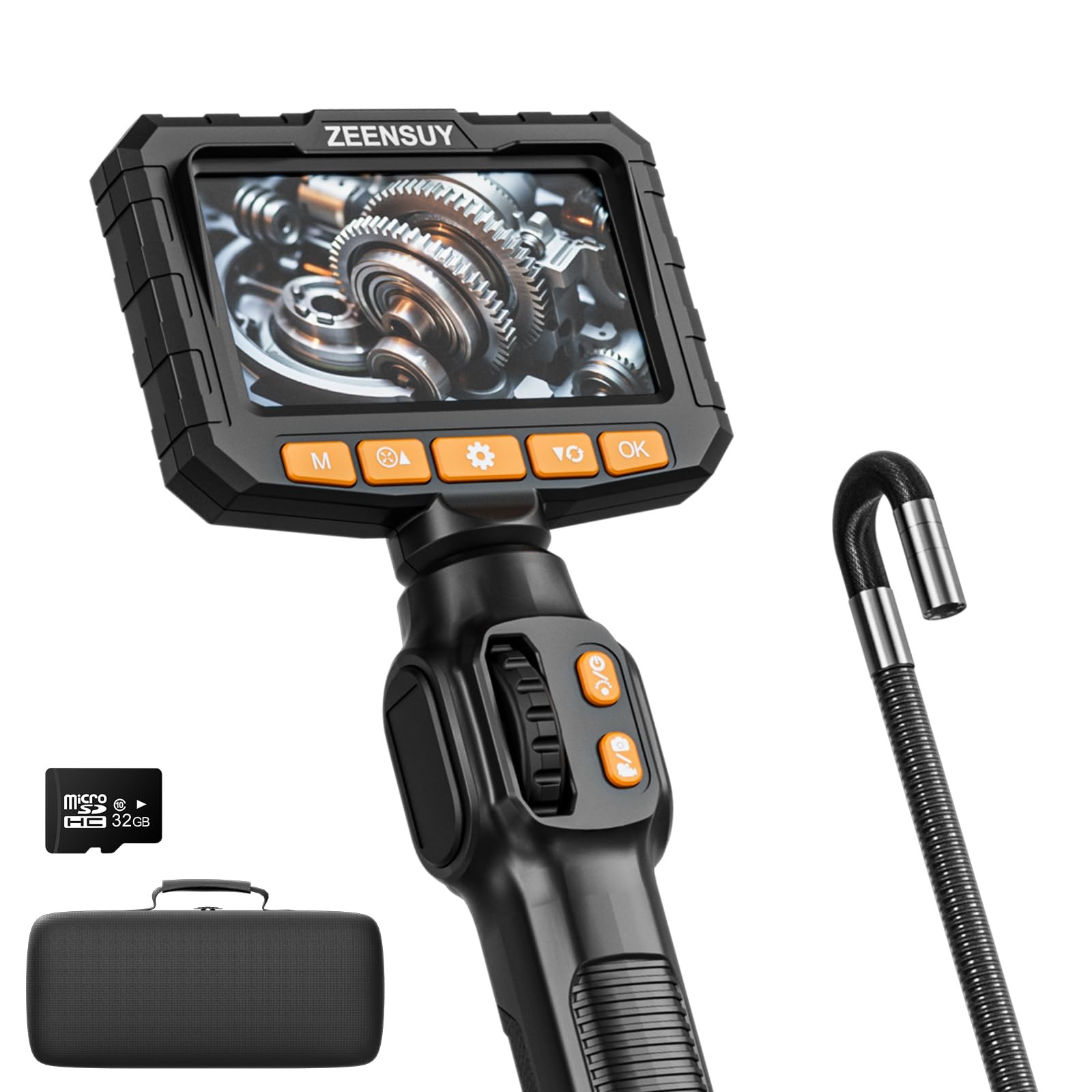 Two-Way Articulating Borescope Camera with Light, Industrial Endoscope