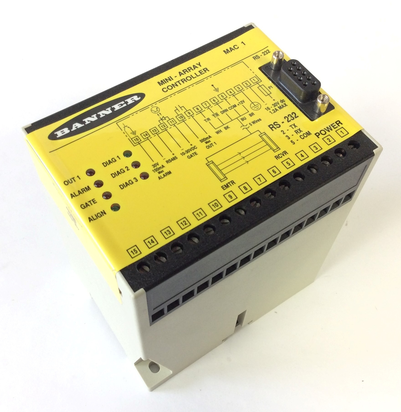 Banner Engineering RS-232 Mini-Array MAC 1 Controller 43296, Voltage: 16-30VDC