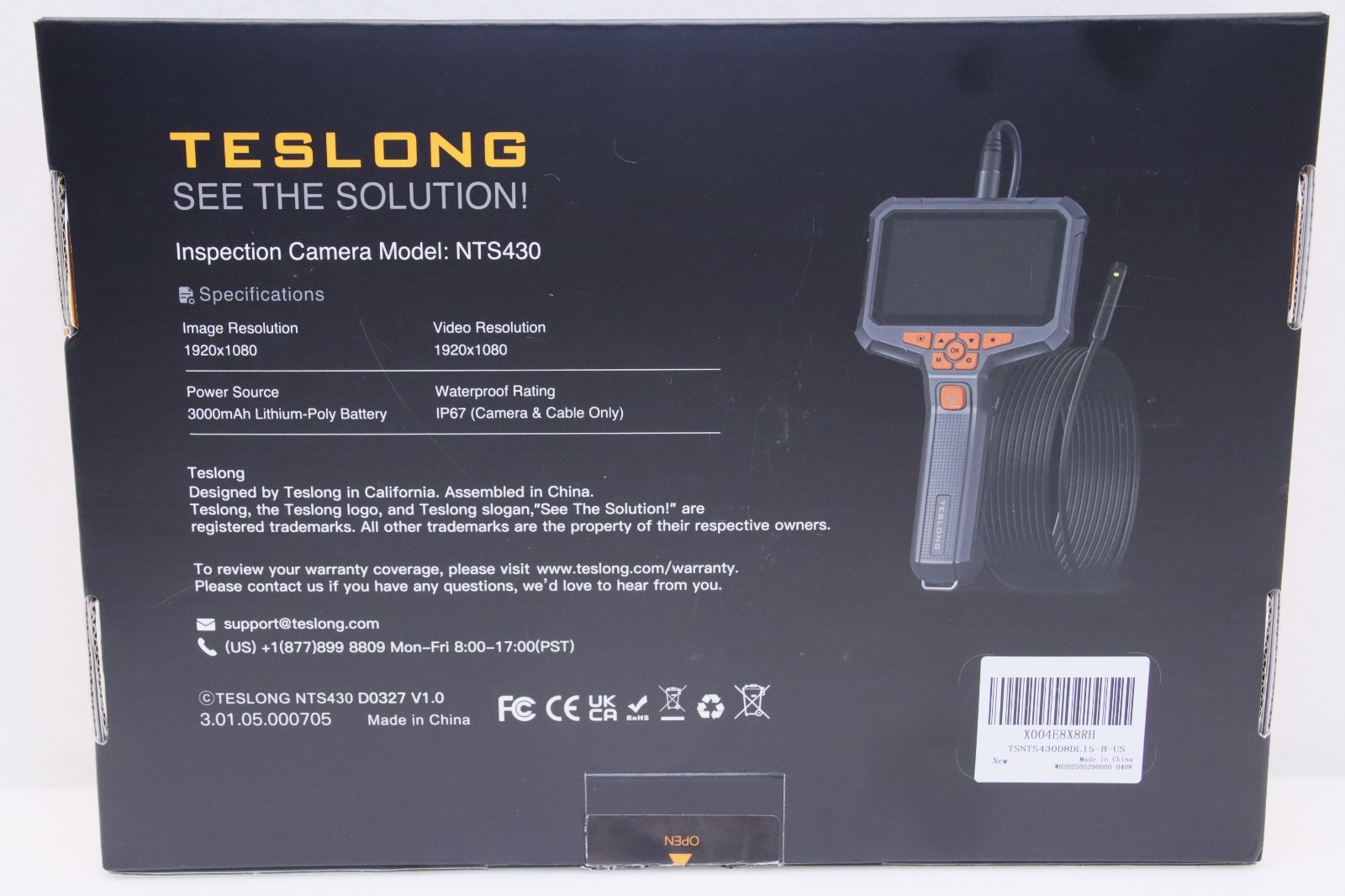 TESLONG NTS430 Inspection Camera 4.3-inch Screen