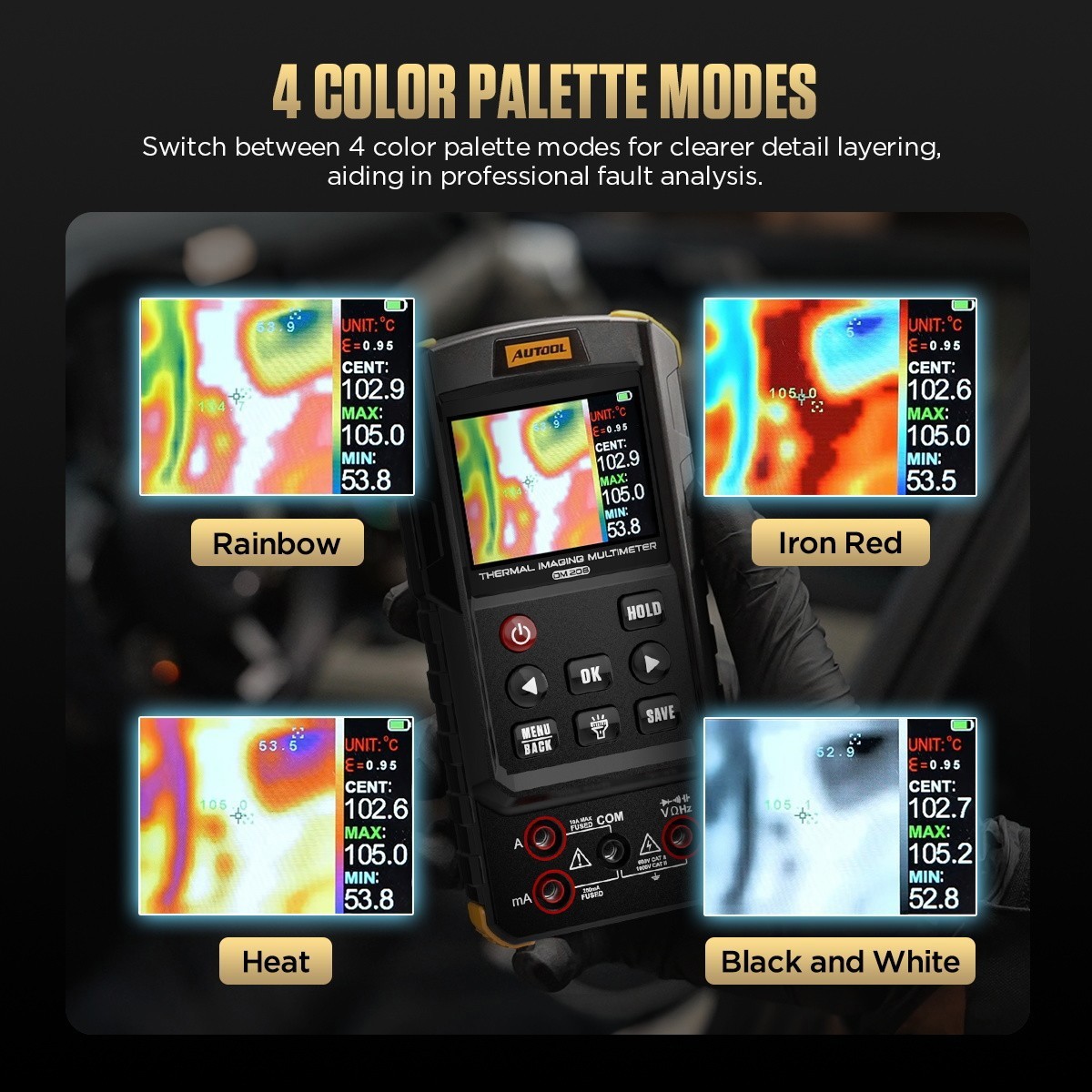 Thermal Imaging Camera 2 in 1 Digital Multimeter 25000count for Car Industrial
