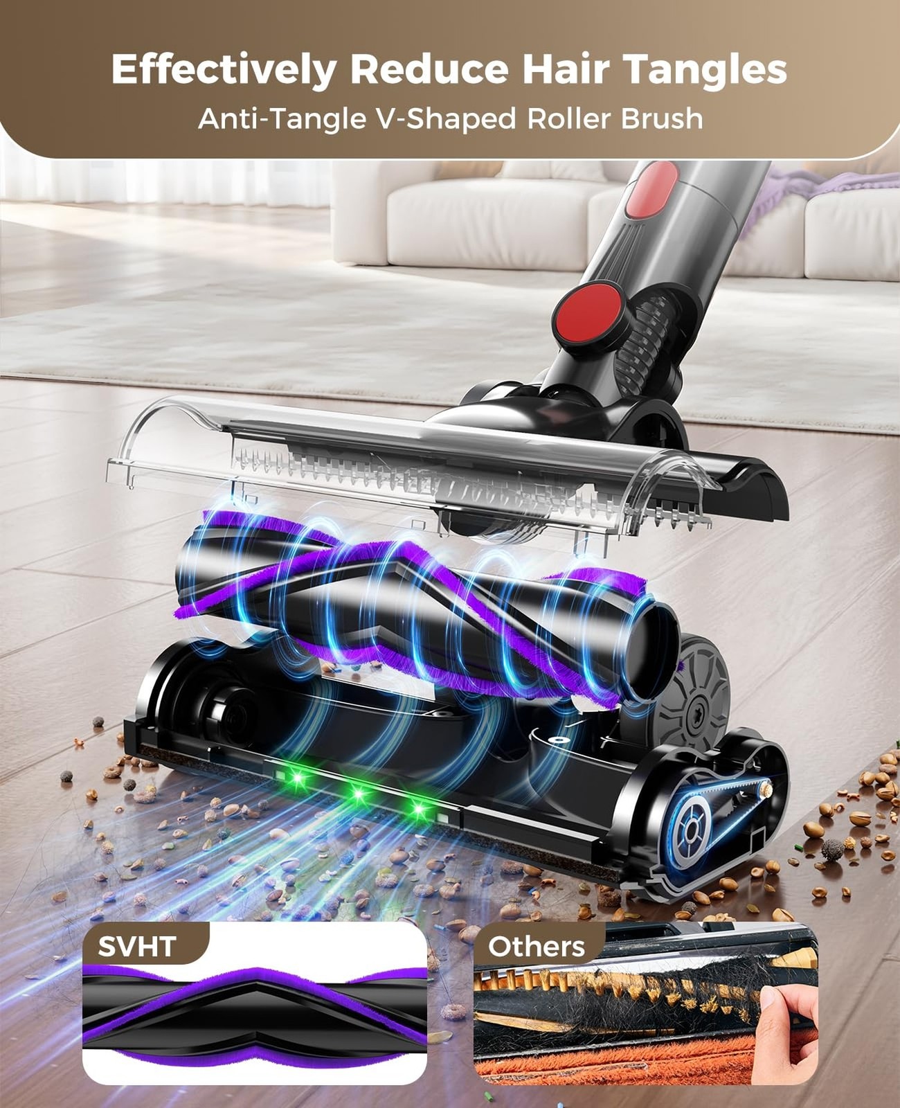 Cordless Vacuum Cleaner, 450W 40KPA Vacuum Cleaners for Home, 45 Mins Lightwe…