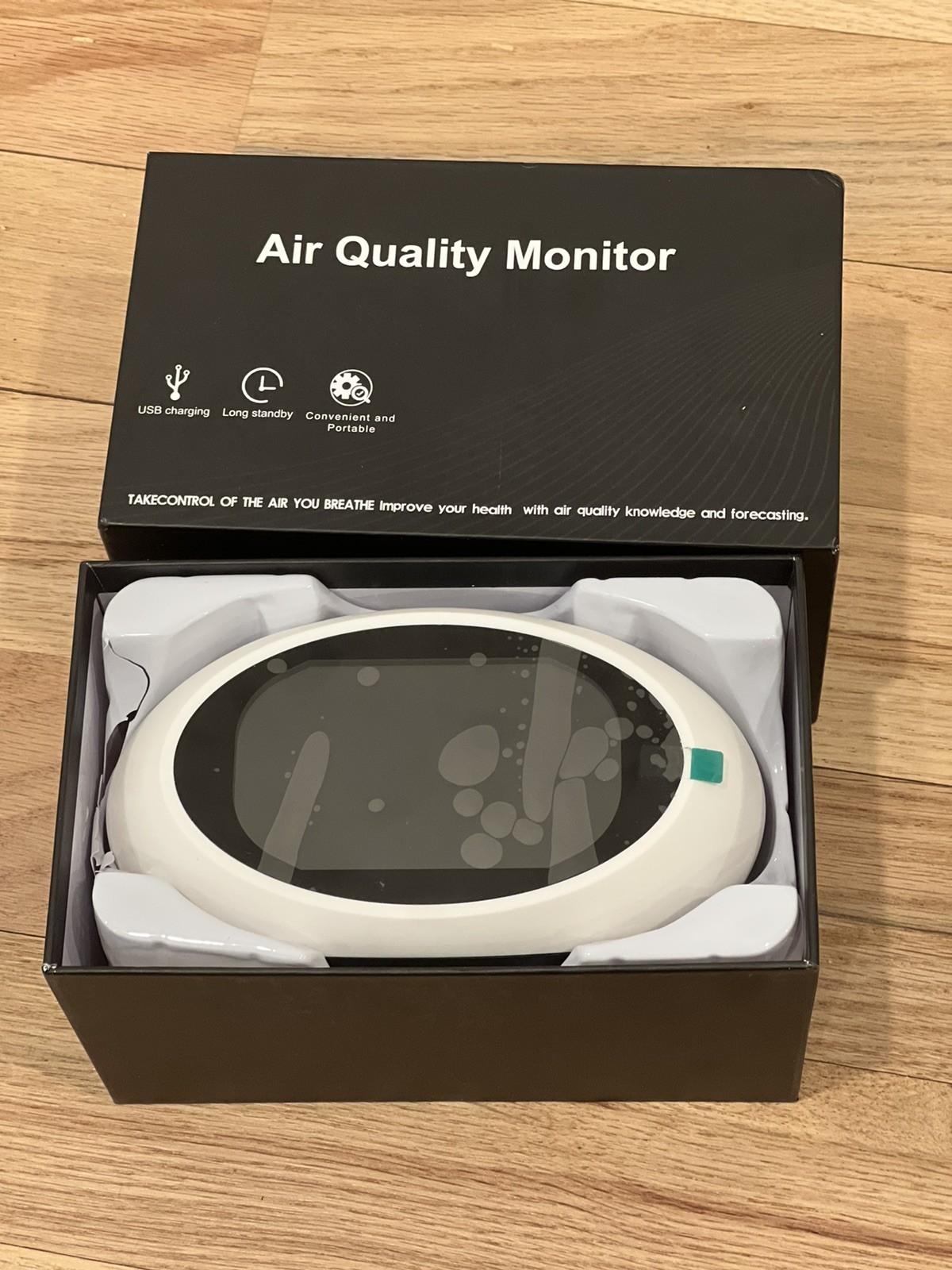 Rozoroo 12-in-1 Portable Air Quality Monitor CO2 PM1.0 HCHO (Open Box) FREE SHIP