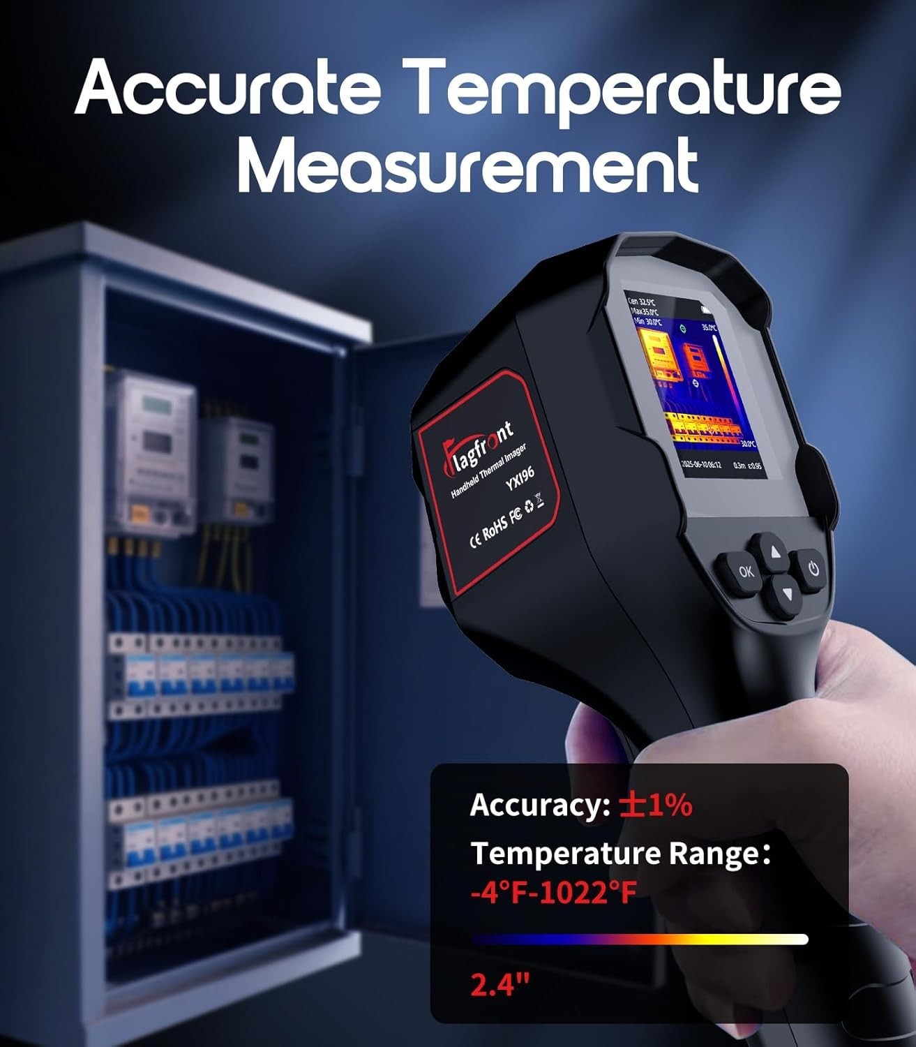 Handheld Thermal Camera – 240×240 Resolution, -4°F to 1022°F