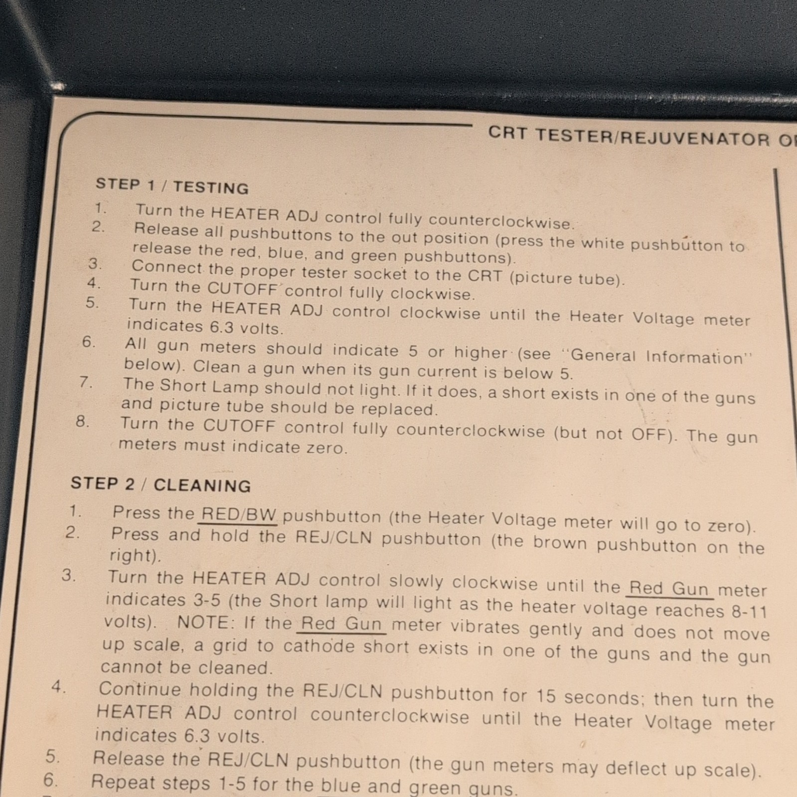 Simpson 390-1332 Analog CRT Tester & Rejuvenator Test Equipment Unit
