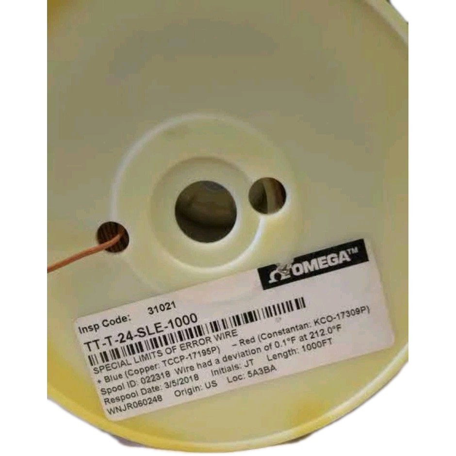 Omega TT-T-24-SLE-1000 Type T Thermocouple Wire 24 AWG 1000ft New