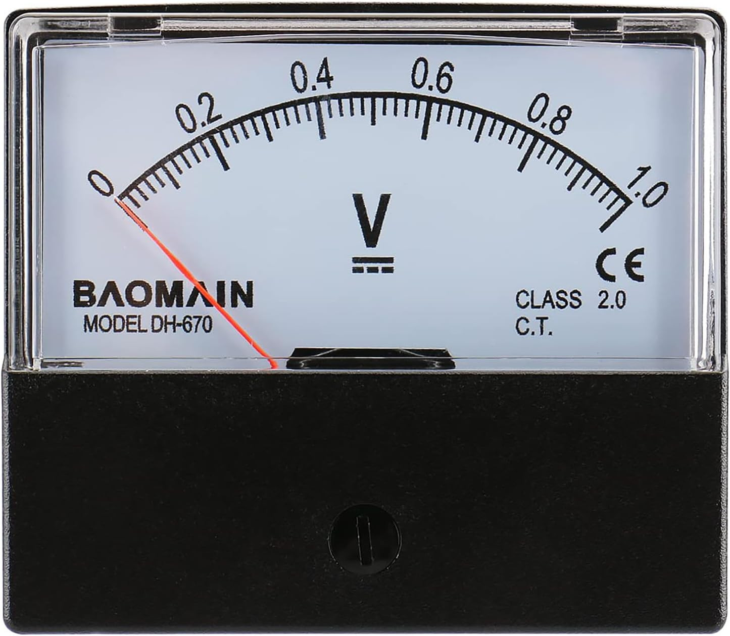 Baomain Voltmeter DH-670 DC 0-1V Rectangular Class 2.0 Analog Panel Volt Voltage