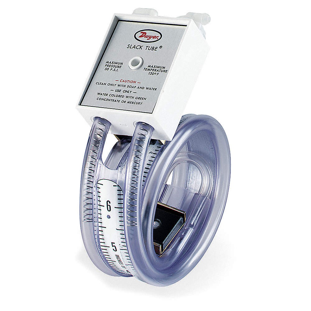 DWYER 1211-72 Analog Manometer,U-Tube,to 36in wc,Green 3T305