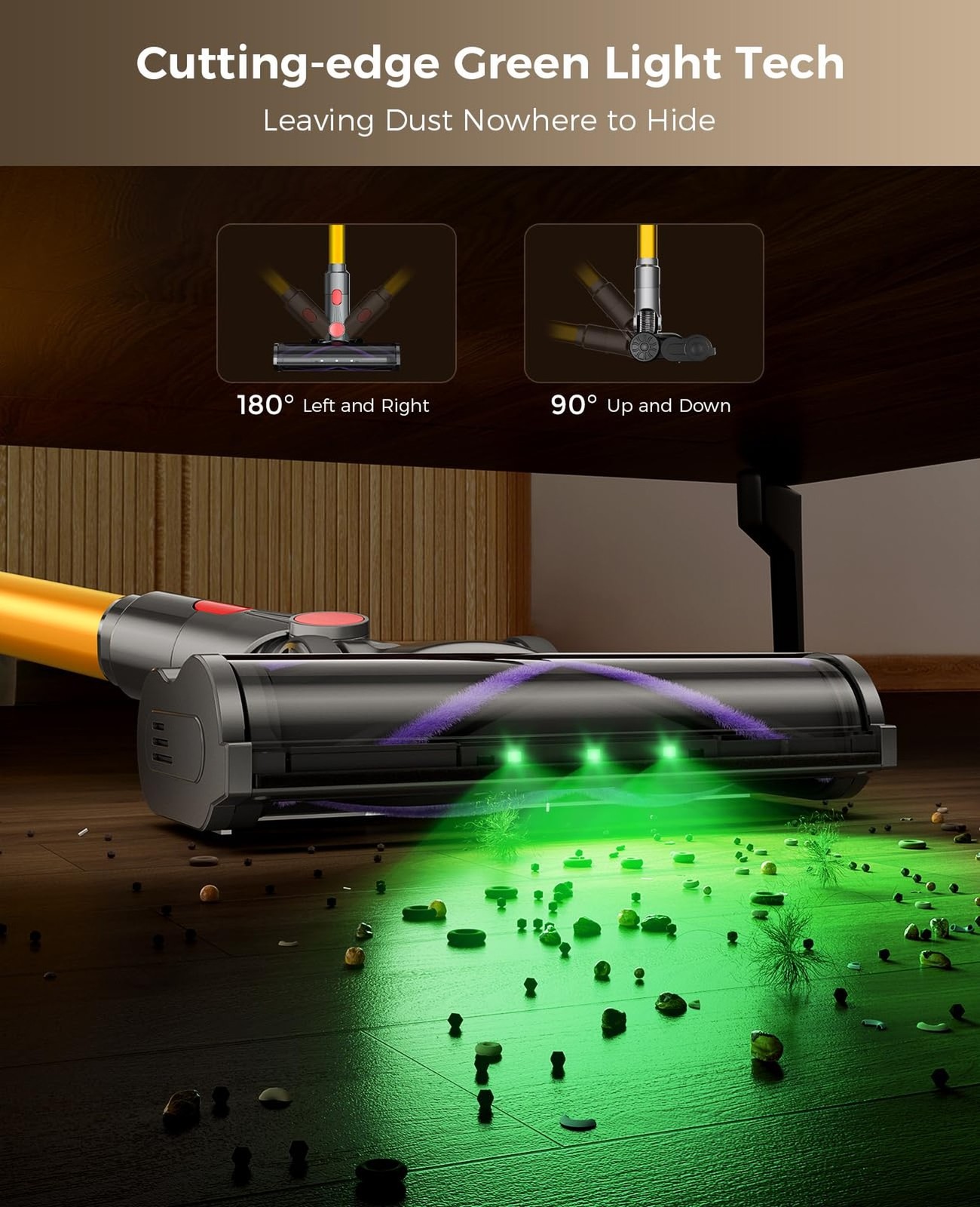 Cordless Vacuum Cleaner, 450W 40KPA Vacuum Cleaners for Home, 45 Mins Lightwe…