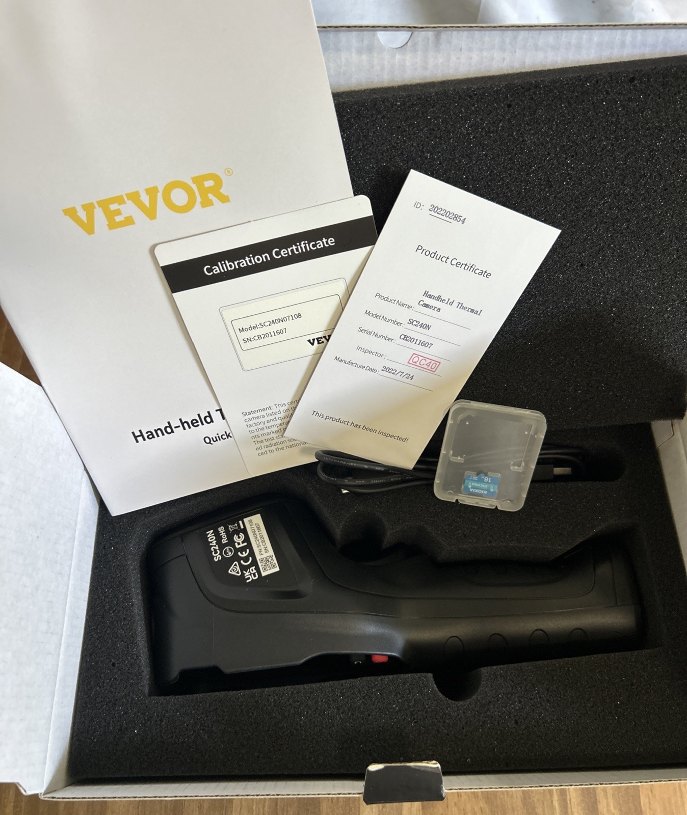 VEVOR SC240N Thermal Imaging Camera Infrared IR Heat Temperature Scanner 16gb