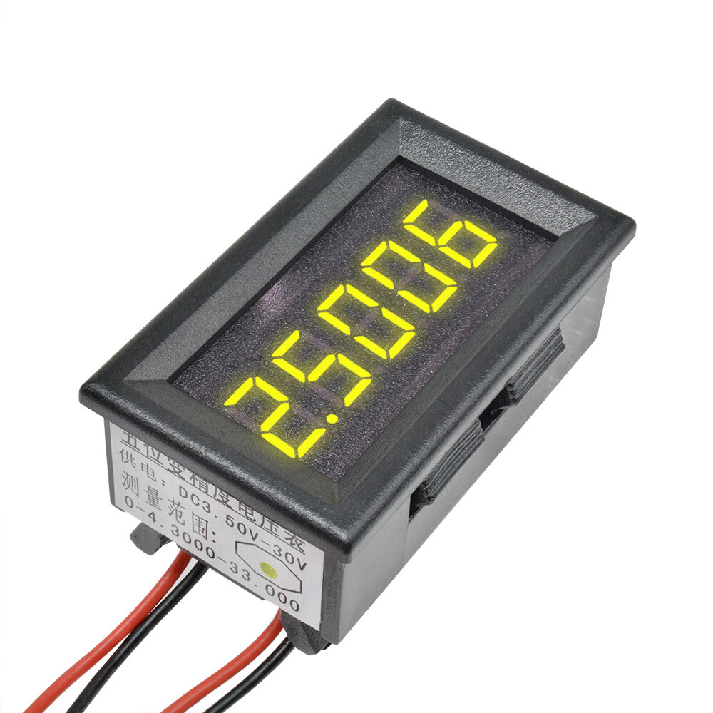 DC 0-4.3000-33.000V 5 Digit LED Digital Voltage Panel Meter Voltmeter 4 Color
