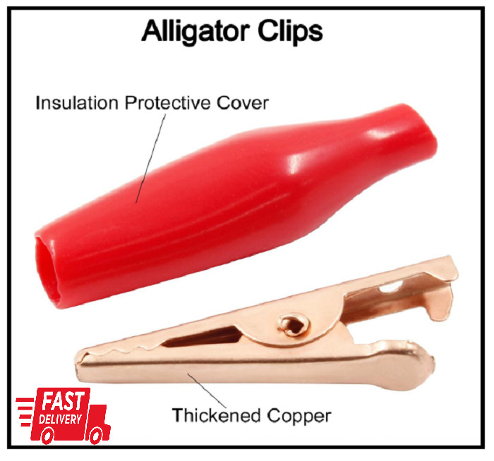 20Pcs Insulated Alligator Clips, Heavy Duty Alligator Clamps, 20A Copper Metal A