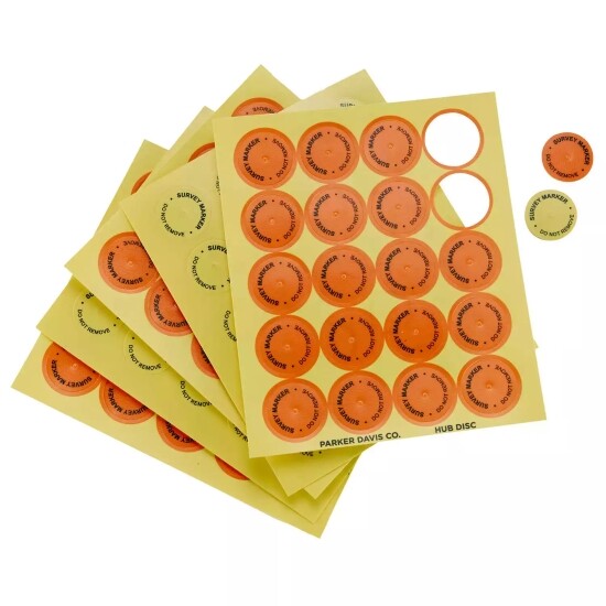Hub Discs Pack of 100 with 1-1/2˝ Yellow/Fluorescent Orange Plastic Washers