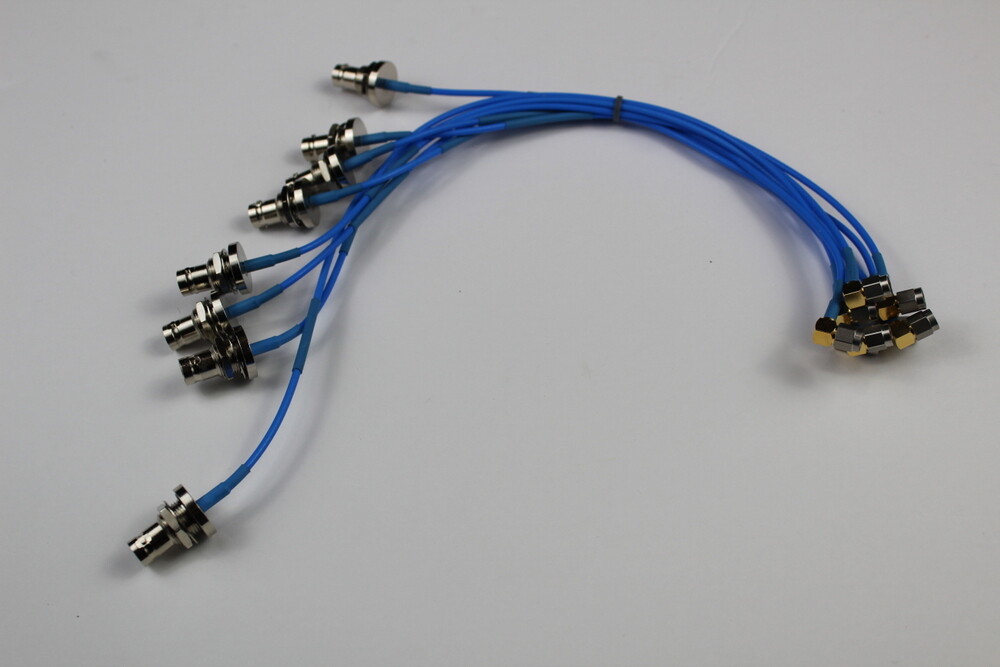 (V6)BOTTOM Blue Cable with R/A SMA M to BNC F 10″ to 16″ Length Varies lot of 8