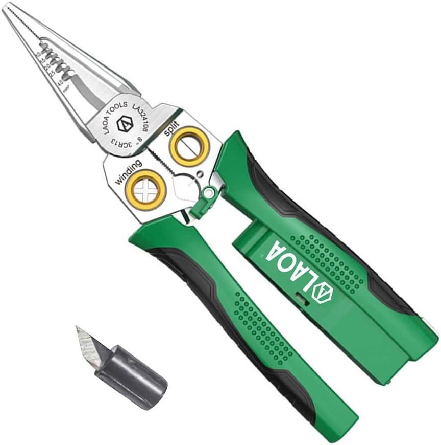 LAOA 8 in 1 Wire Stripper with Voltage Tester, Alarm & Flash Green