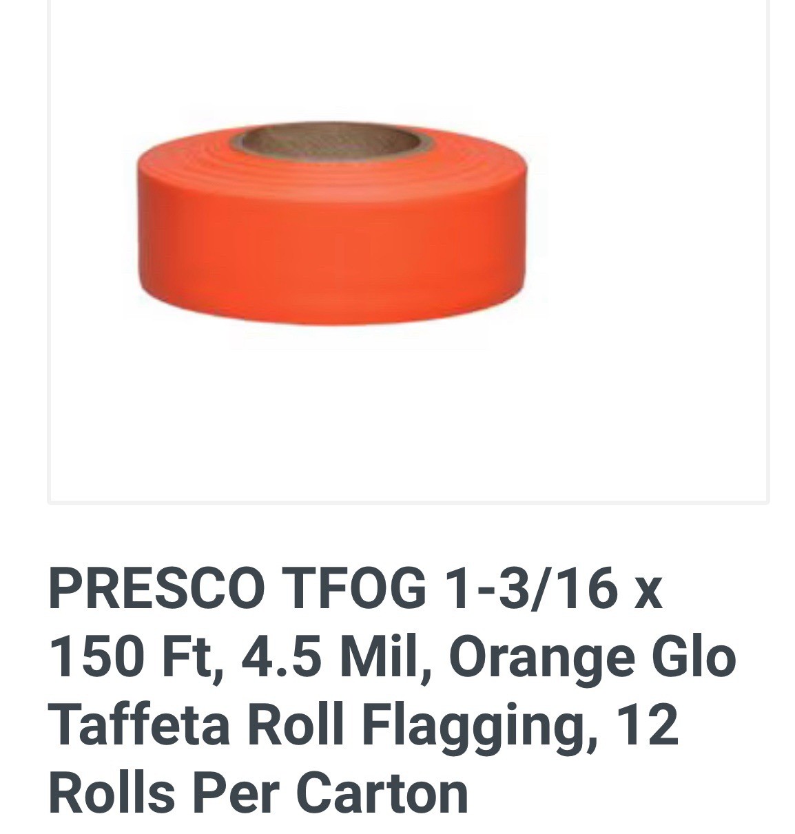 Orange Glo vinyl marking Tape/flagging Ribbon For Survey Construction (12Rolls)