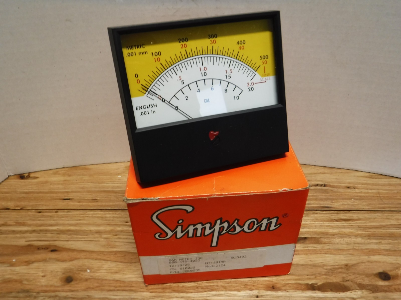 Simpson 810035 Panel Meter MDL:2124 NEW METRIC/ENGLISH