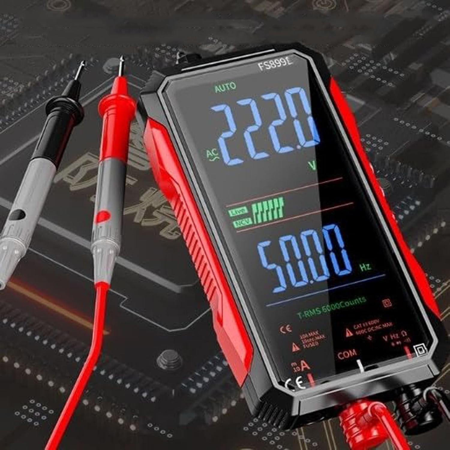 USB Rechargeable Digital Multimeter 6000 Counts Large Color Screen & Backlight
