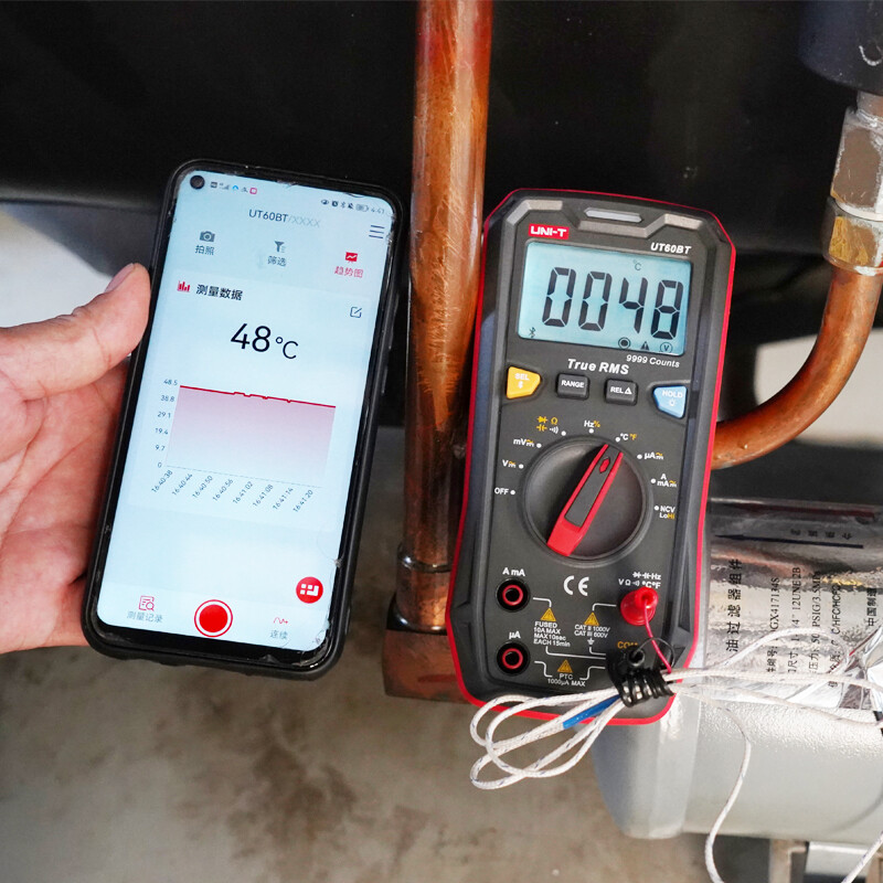 UNI-T Bluetooth True RMS Multimeter Auto Range AC/DC NCV Freq Temp Tester UT60BT