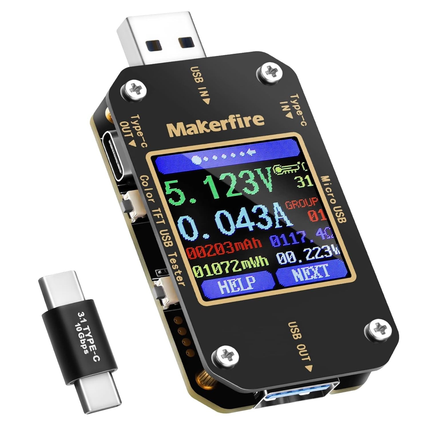 USB Multimeter USB Voltmeter Ammeter Load Tester USB Voltage Current PD Batte…