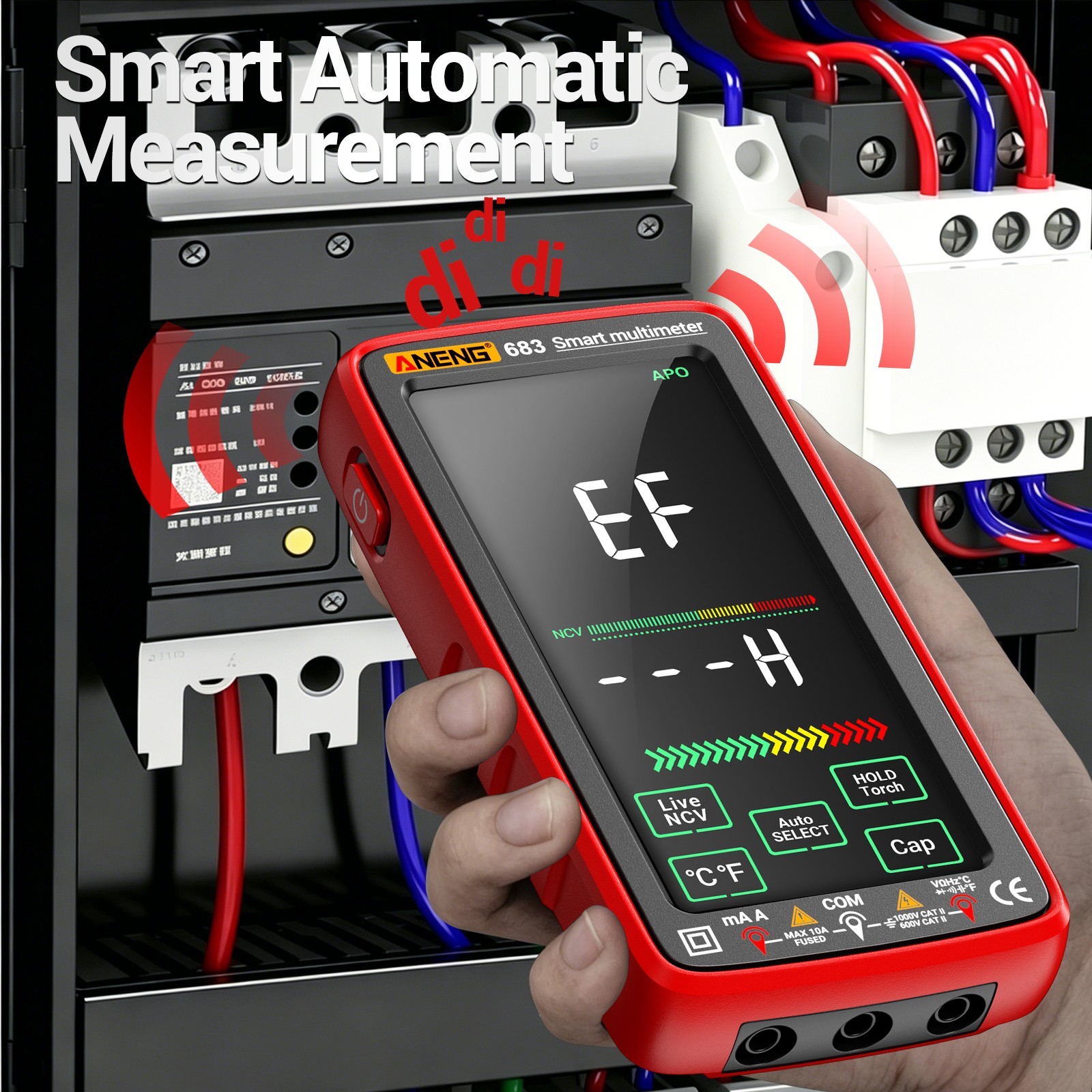 ANENG 683 Smart Touch Multimeter Rechargeable 6000 Counts True RMS AC DC Tester
