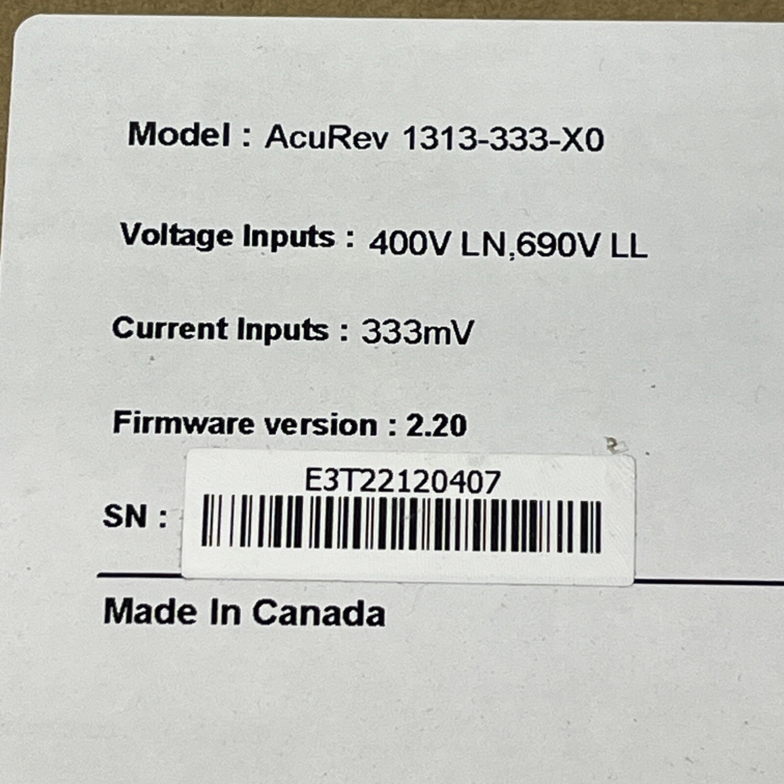 1 New AccuEnergy ACUREV 1313-333-X0 Power Meter | USA Seller